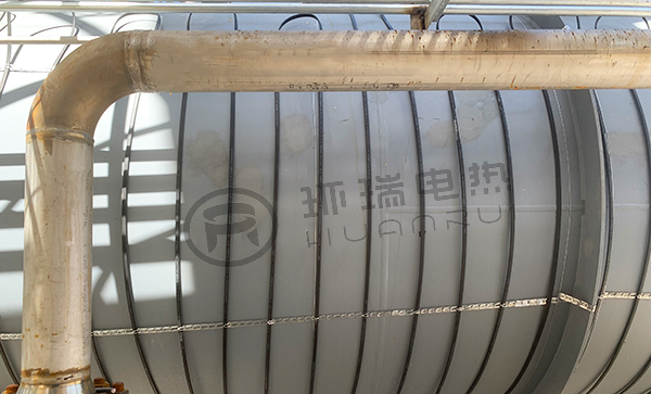 化工儲罐電伴熱帶安裝實物圖